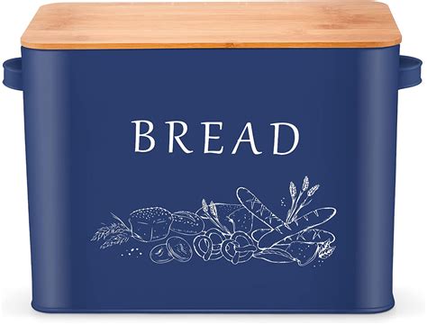 metal bread box with wooden lid|extra large metal bread box.